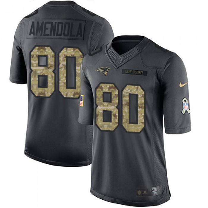 Men's New England Patriots #80 Danny Amendola Black Anthracite 2016 Salute To Service Stitched NFL Nike Limited Jersey