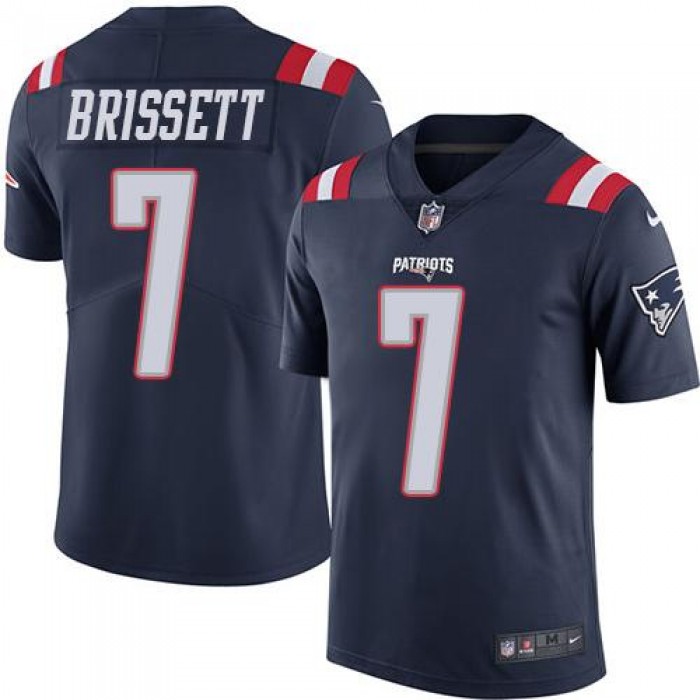 Nike Patriots #7 Jacoby Brissett Navy Blue Men's Stitched NFL Limited Rush Jersey
