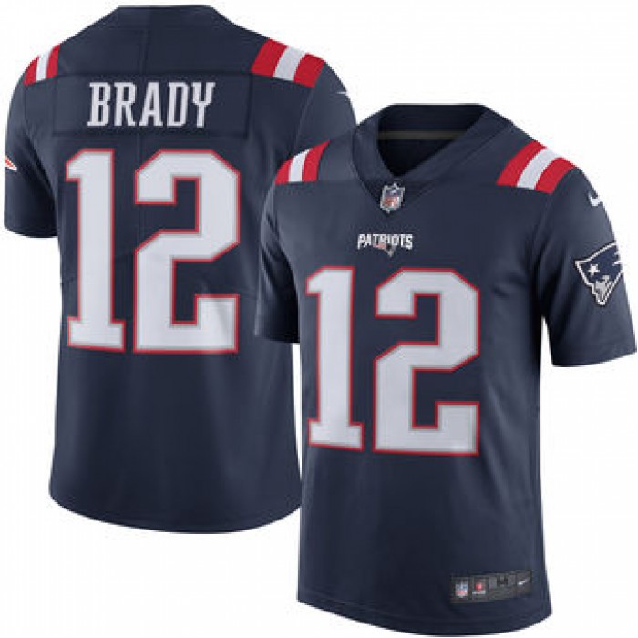 Men's New England Patriots #12 Tom Brady Nike Navy Color Rush Limited Jersey