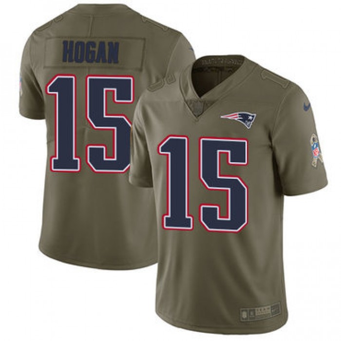 Nike New England Patriots #15 Chris Hogan Olive Men's Stitched NFL Limited 2017 Salute To Service Jersey