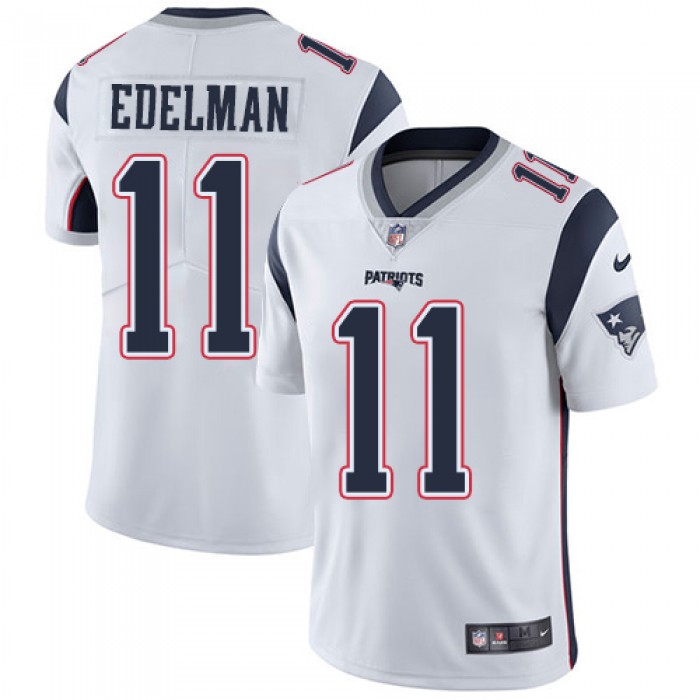 Nike New England Patriots #11 Julian Edelman White Men's Stitched NFL Vapor Untouchable Limited Jersey