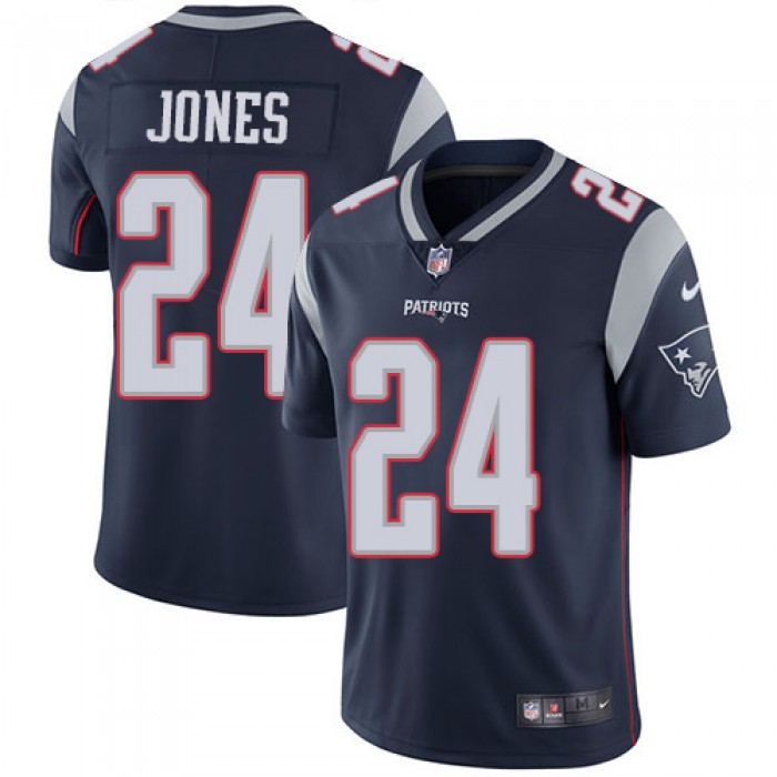 Nike New England Patriots #24 Cyrus Jones Navy Blue Team Color Men's Stitched NFL Vapor Untouchable Limited Jersey