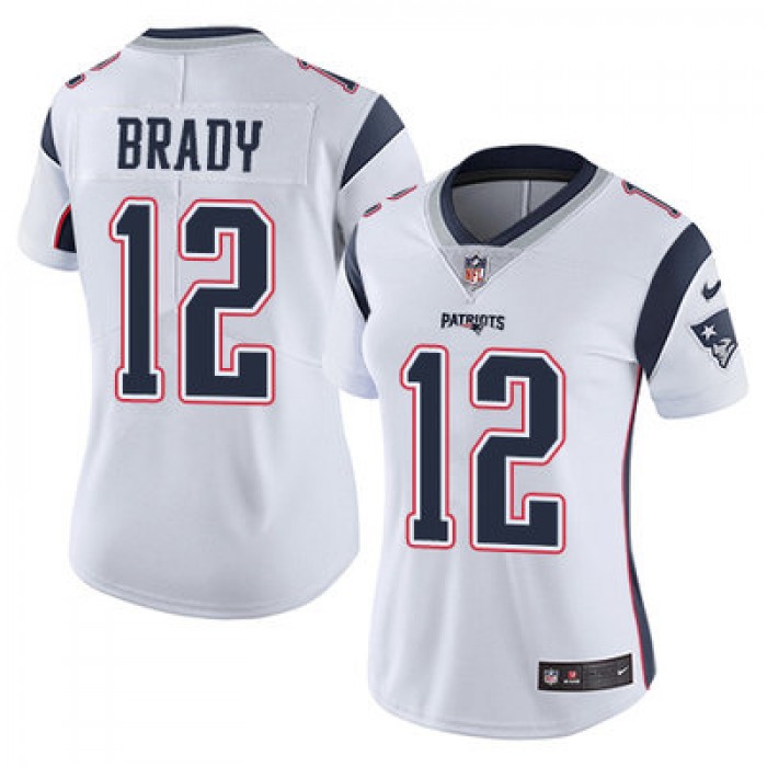 Women's Nike Patriots #12 Tom Brady White Stitched NFL Vapor Untouchable Limited Jersey