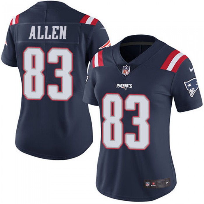 Women's Nike Patriots #83 Dwayne Allen Navy Blue Stitched NFL Limited Rush Jersey