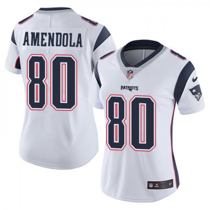Women's Nike Patriots #80 Danny Amendola White Stitched NFL Vapor Untouchable Limited Jersey