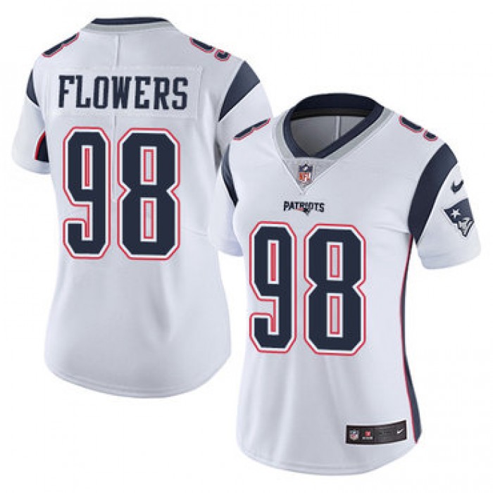 Women's Nike Patriots #98 Trey Flowers White Stitched NFL Vapor Untouchable Limited Jersey