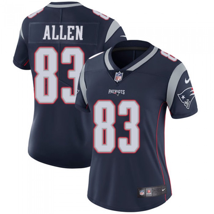 Women's Nike Patriots #83 Dwayne Allen Navy Blue Team Color Stitched NFL Vapor Untouchable Limited Jersey