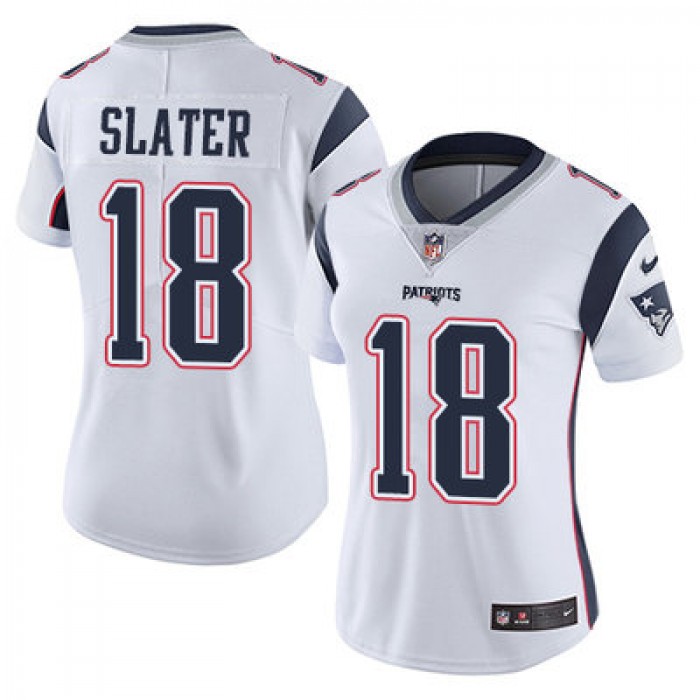 Women's Nike Patriots #18 Matt Slater White Stitched NFL Vapor Untouchable Limited Jersey
