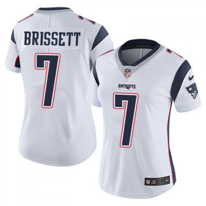 Women's Nike Patriots #7 Jacoby Brissett White Stitched NFL Vapor Untouchable Limited Jersey