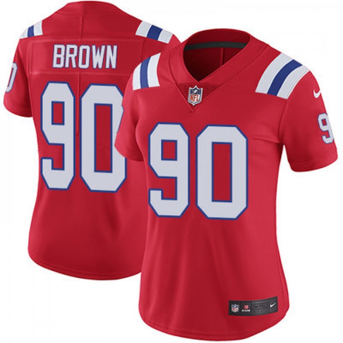 Women's Nike Patriots #90 Malcom Brown Red Alternate Stitched NFL Vapor Untouchable Limited Jersey