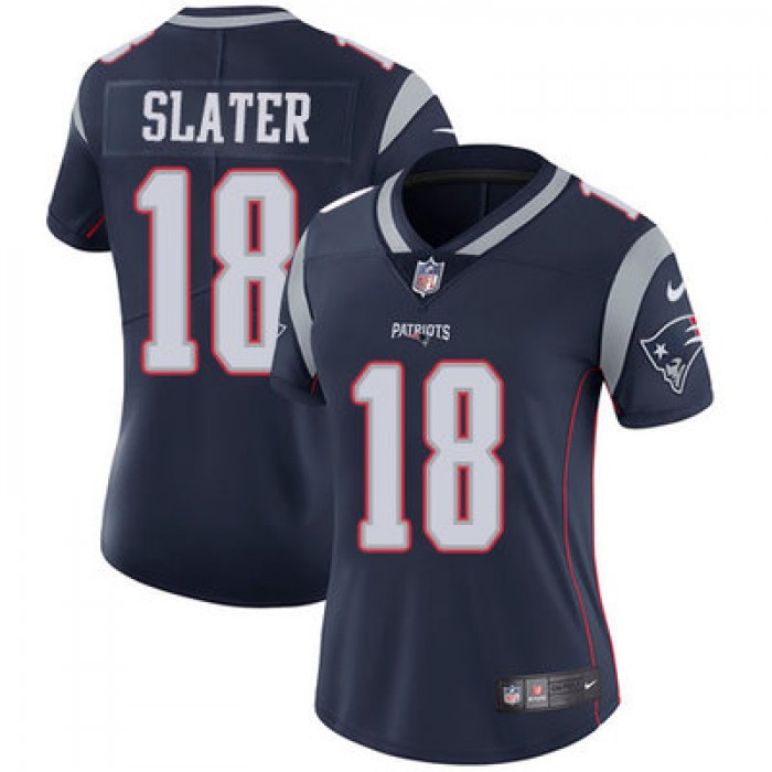 Women's Nike Patriots #18 Matt Slater Navy Blue Team Color Stitched NFL Vapor Untouchable Limited Jersey