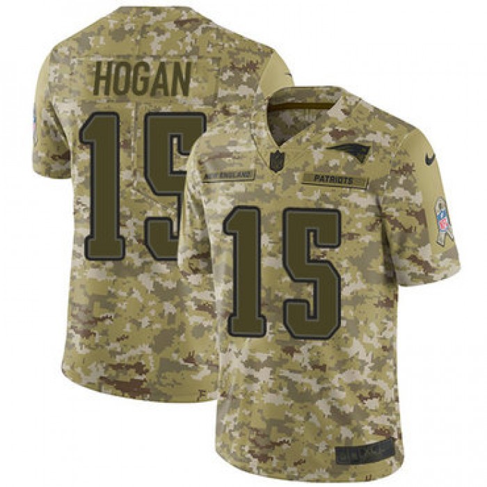 Nike Patriots #15 Chris Hogan Camo Men's Stitched NFL Limited 2018 Salute To Service Jersey