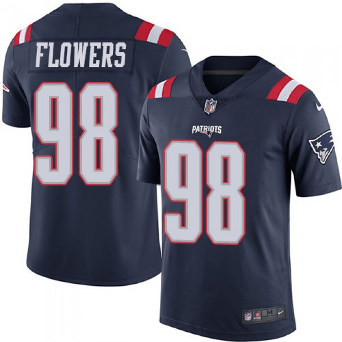 Youth Nike New England Patriots #98 Trey Flowers Navy Blue Stitched NFL Limited Rush Jersey
