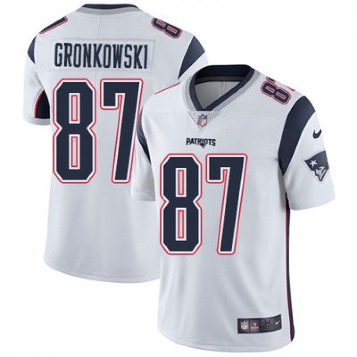 Youth Nike New England Patriots #87 Rob Gronkowski White Stitched NFL Vapor Untouchable Limited Jersey