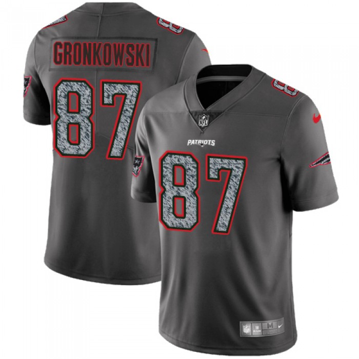 Youth Nike New England Patriots #87 Rob Gronkowski Gray Static Stitched NFL Vapor Untouchable Limited Jersey