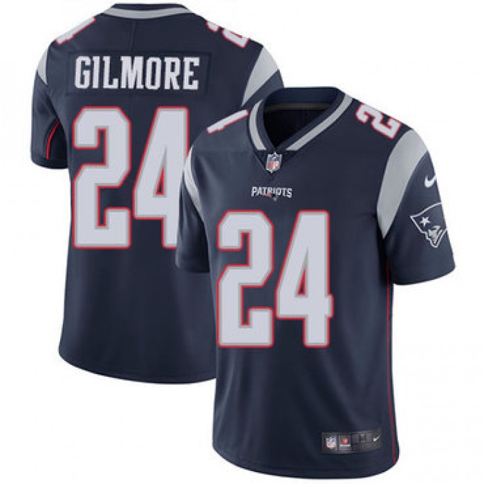 Youth Nike New England Patriots #24 Stephon Gilmore Navy Blue Team Color Stitched NFL Vapor Untouchable Limited Jersey