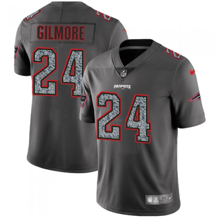 Youth Nike New England Patriots #24 Stephon Gilmore Gray Static Stitched NFL Vapor Untouchable Limited Jersey