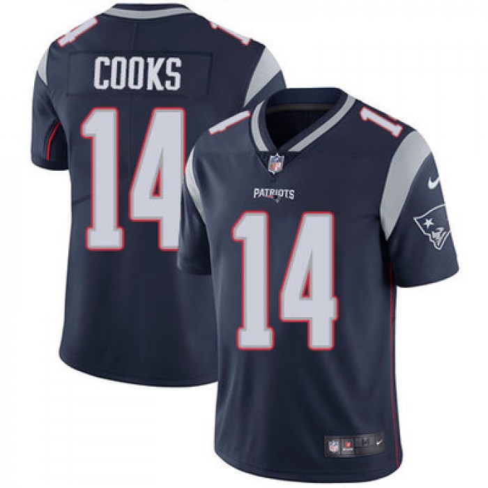 Youth Nike New England Patriots #14 Brandin Cooks Navy Blue Team Color Stitched NFL Vapor Untouchable Limited Jersey