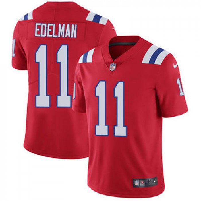 Youth Nike New England Patriots #11 Julian Edelman Red Alternate Stitched NFL Vapor Untouchable Limited Jersey