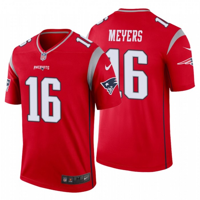 Men's New England Patriots #16 Jakobi Meyers Inverted Legend Red Jersey