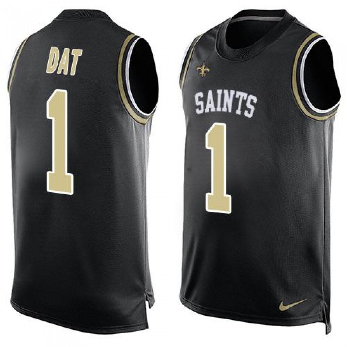 Men's New Orleans Saints #1 Who Dat Black Hot Pressing Player Name & Number Nike NFL Tank Top Jersey