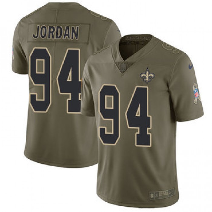 Nike New Orleans Saints #94 Cameron Jordan Olive Men's Stitched NFL Limited 2017 Salute To Service Jersey