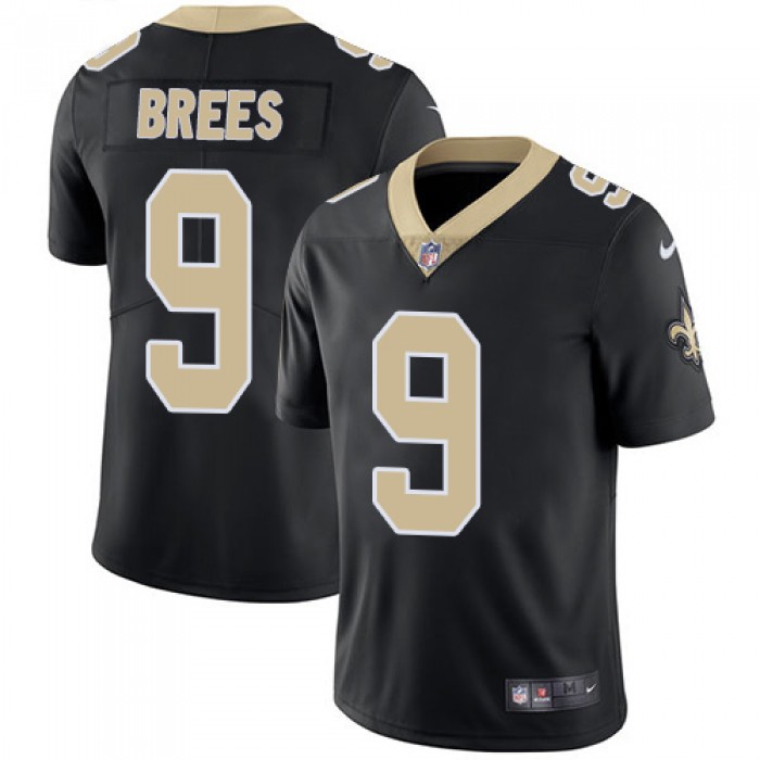 Nike New Orleans Saints #9 Drew Brees Black Team Color Men's Stitched NFL Vapor Untouchable Limited Jersey