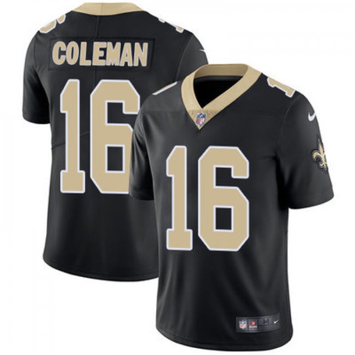 Nike New Orleans Saints #16 Brandon Coleman Black Team Color Men's Stitched NFL Vapor Untouchable Limited Jersey