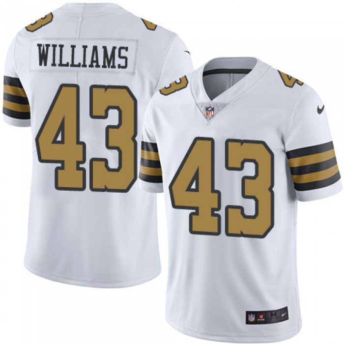 Nike New Orleans Saints #43 Marcus Williams White Men's Stitched NFL Limited Rush Jersey