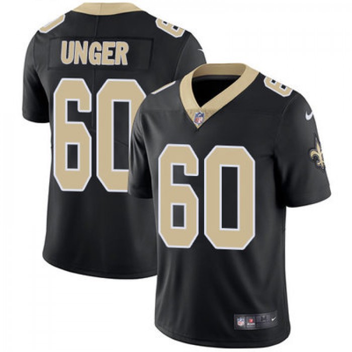 Nike New Orleans Saints #60 Max Unger Black Team Color Men's Stitched NFL Vapor Untouchable Limited Jersey
