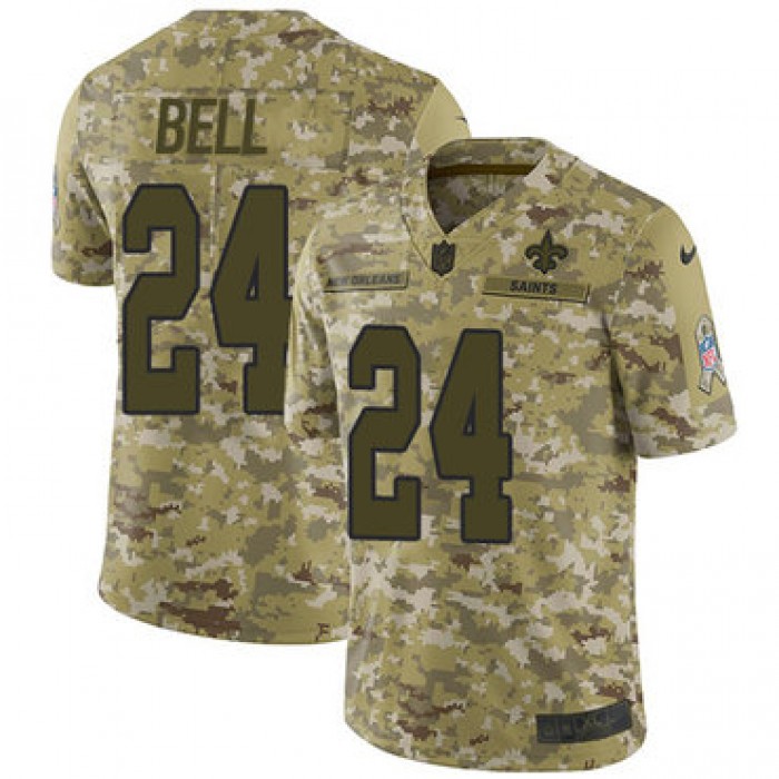 Nike Saints #24 Vonn Bell Camo Men's Stitched NFL Limited 2018 Salute To Service Jersey