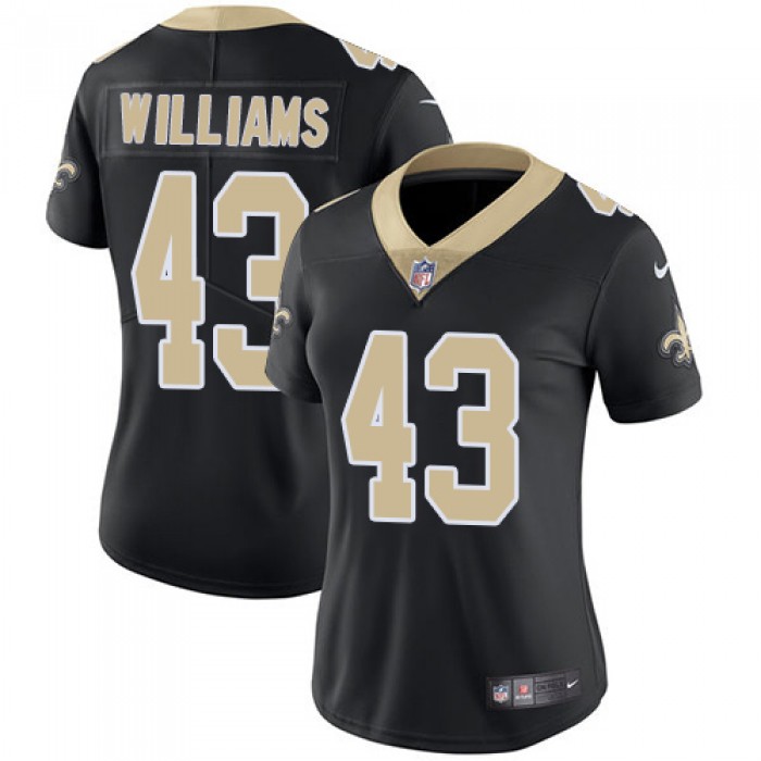 Women's Nike New Orleans Saints #43 Marcus Williams Black Team Color Stitched NFL Vapor Untouchable Limited Jersey