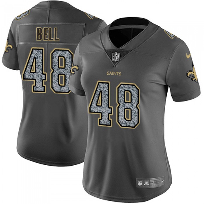 Women's Nike New Orleans Saints #48 Vonn Bell Gray Static NFL Vapor Untouchable Game Jersey