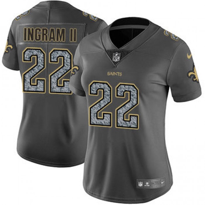 Women's Nike New Orleans Saints #22 Mark Ingram II Gray Static Stitched NFL Vapor Untouchable Limited Jersey