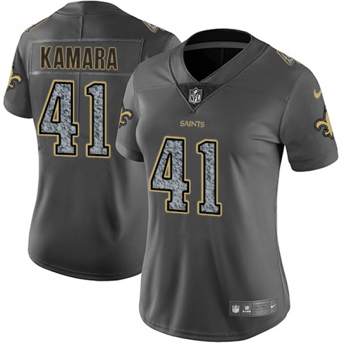 Women's Nike New Orleans Saints #41 Alvin Kamara Gray Static NFL Vapor Untouchable Game Jersey