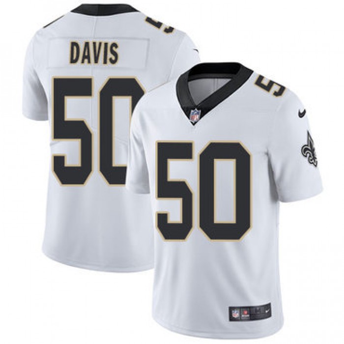 Nike Saints #50 DeMario Davis White Youth Stitched NFL Vapor Untouchable Limited Jersey