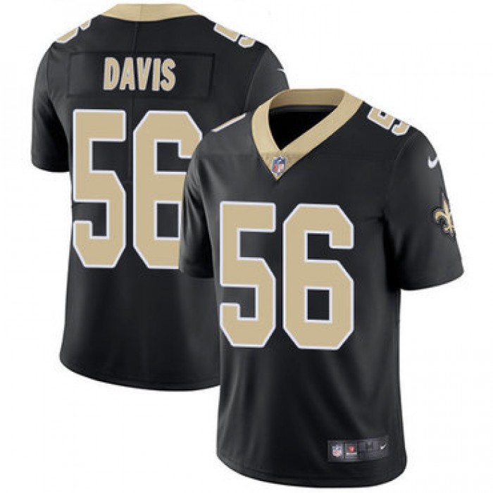 Nike Saints #56 DeMario Davis Black Team Color Youth Stitched NFL Vapor Untouchable Limited Jersey