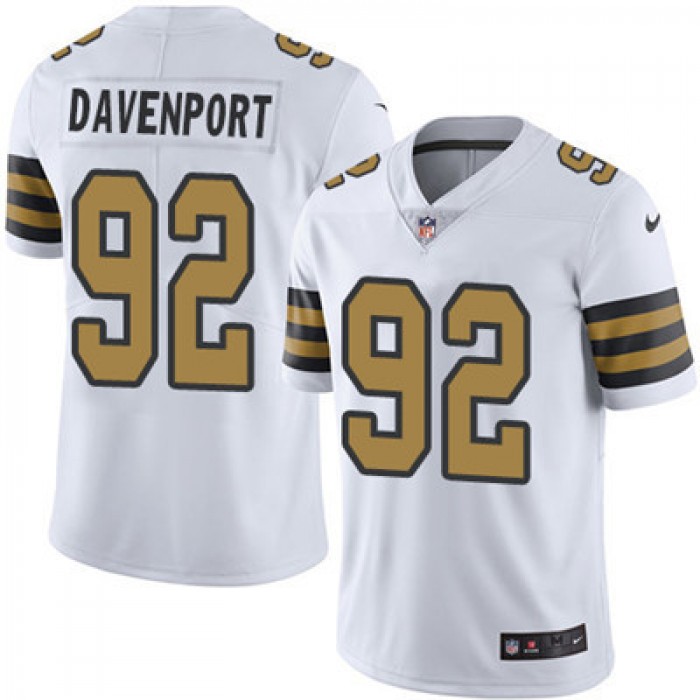 Youth Nike Saints #92 Marcus Davenport White Stitched NFL Limited Rush Jersey