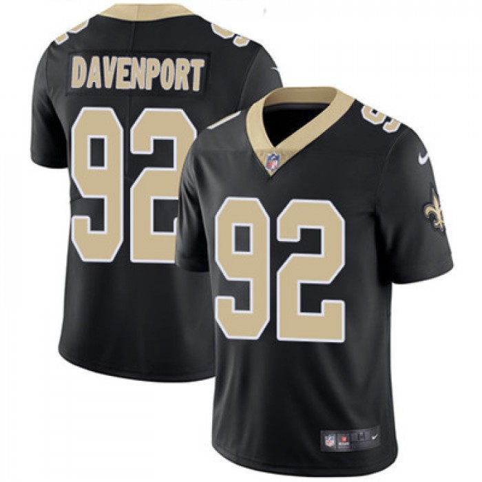 Nike New Orleans Saints #92 Marcus Davenport Black Team Color Men's Stitched NFL Vapor Untouchable Limited Jersey