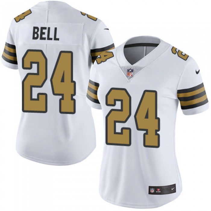 Nike Saints #24 Vonn Bell White Women's Stitched NFL Limited Rush Jersey