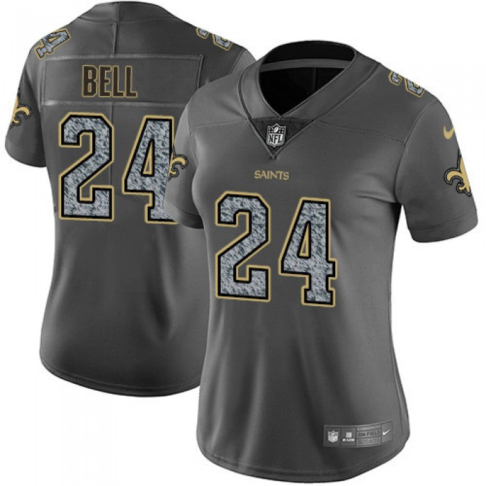 Nike Saints #24 Vonn Bell Gray Static Women's Stitched NFL Vapor Untouchable Limited Jersey