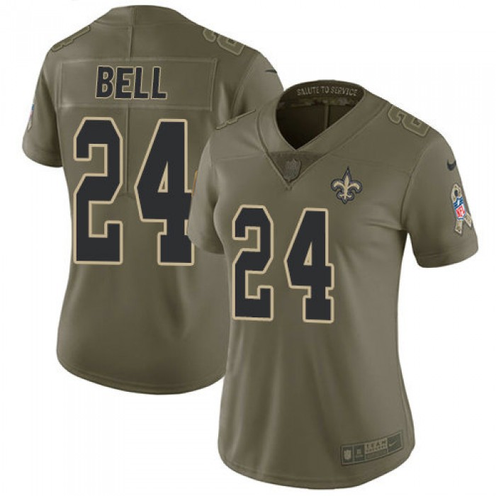 Nike Saints #24 Vonn Bell Olive Women's Stitched NFL Limited 2017 Salute to Service Jersey