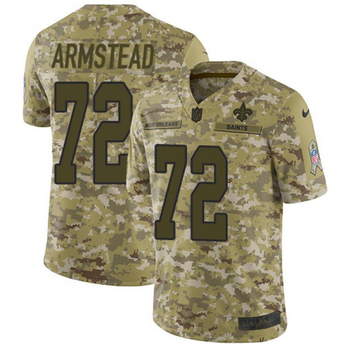 Nike Saints #72 Terron Armstead Camo Men's Stitched NFL Limited 2018 Salute To Service Jersey