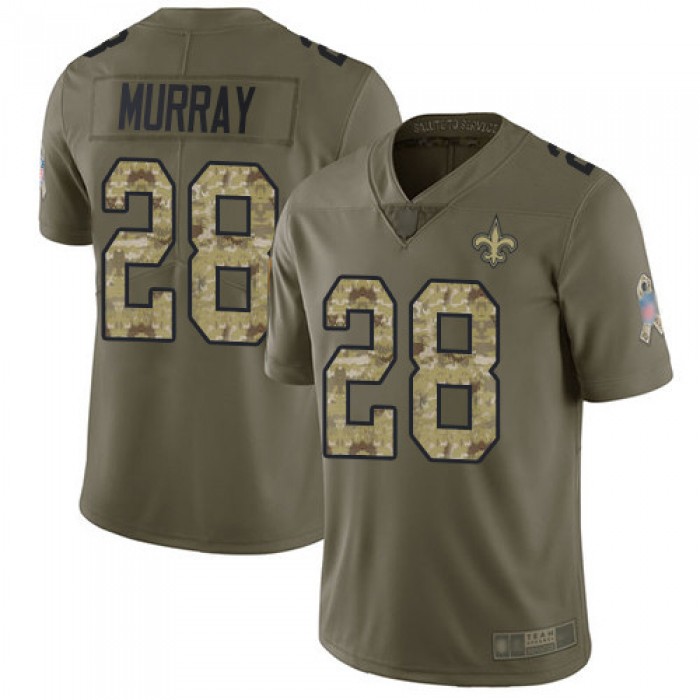 Men's New Orleans Saints #28 Latavius Murray Olive Camo Men's Stitched Football Limited 2017 Salute To Service Jersey