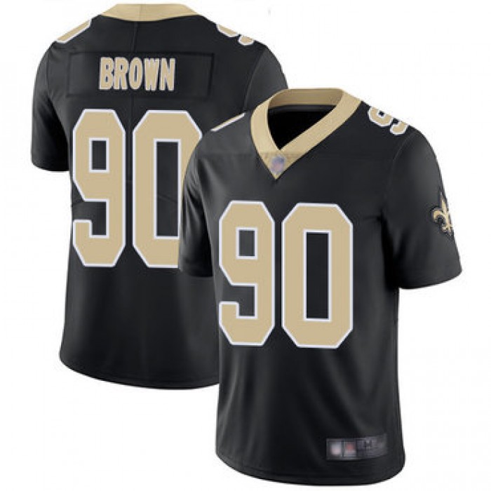 Saints #90 Malcom Brown Black Team Color Youth Stitched Football Vapor Untouchable Limited Jersey