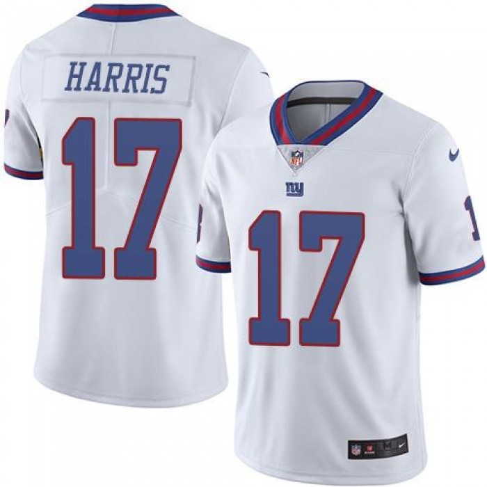 Nike Giants #17 Dwayne Harris White Men's Stitched NFL Limited Rush Jersey