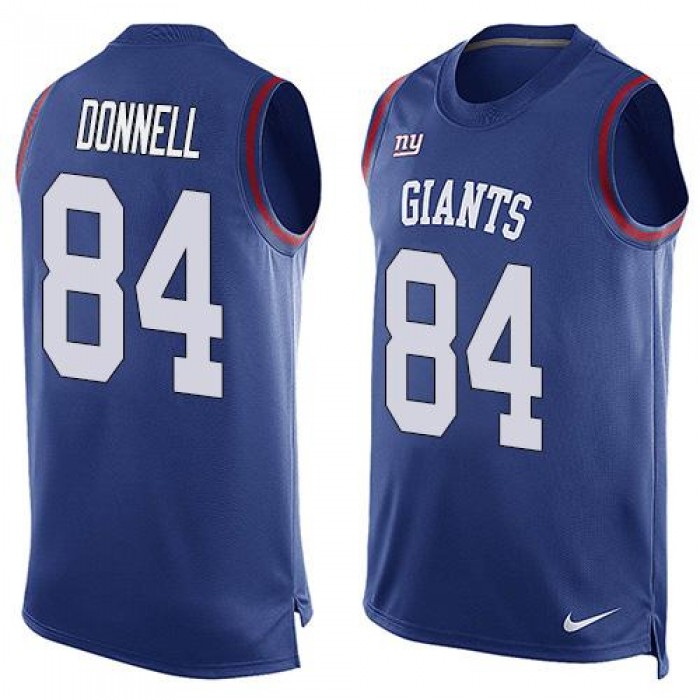 Men's New York Giants #84 Larry Donnell Royal Blue Hot Pressing Player Name & Number Nike NFL Tank Top Jersey