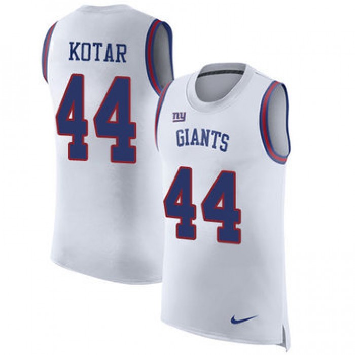 Nike New York Giants #44 Doug Kotar White Men's Stitched NFL Limited Rush Tank Top Jersey