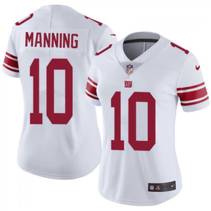 Women's Nike Giants #10 Eli Manning White Stitched NFL Vapor Untouchable Limited Jersey