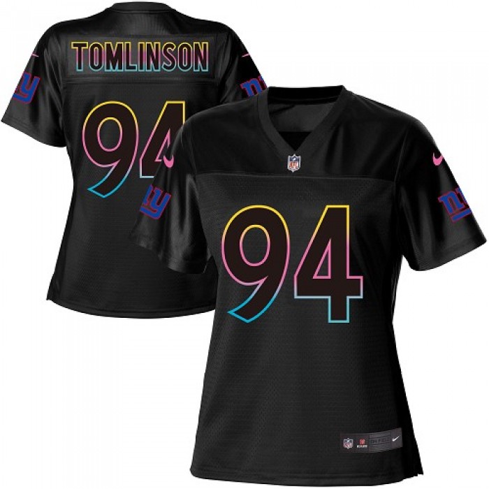 Women's Nike Giants #94 Dalvin Tomlinson Black NFL Fashion Game Jersey